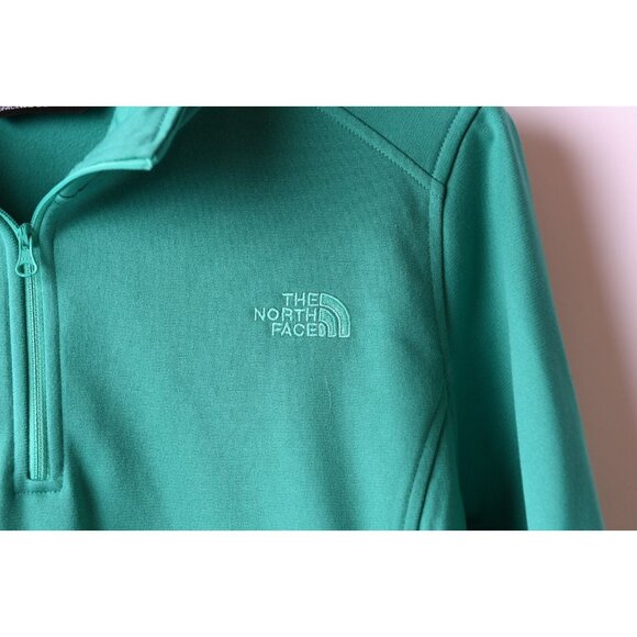 The North Face 1/4 Zip Womens L Teal Green Performance Tech Pullover Sweatshirt - Picture 3 of 11